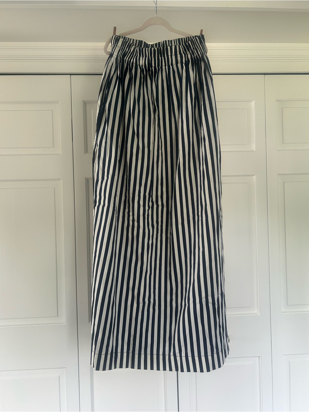 Mikoh “Delia” Black & White Vertical-Stripe Maxi Skirt, size 2 or M, like new